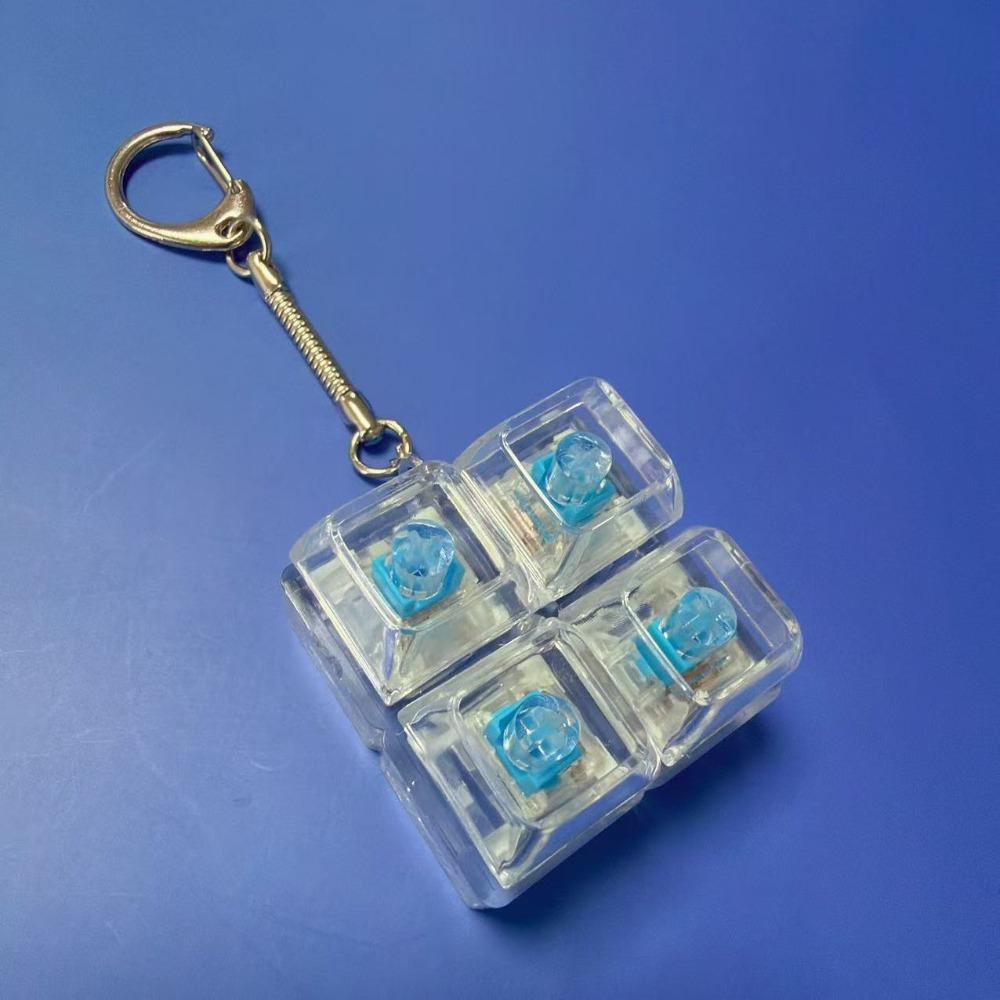 Bright RGB Ambient Lights Mechanical Switch Keychain Keyboard Key Cap Pendant Stress Relief