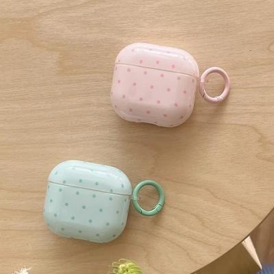 Green Polka Dot Bow with Ring Suitable for Apple for Airpods Pro 2 Pro 4 3 Fashion Women's Headphone Case/Casual Headphone Case