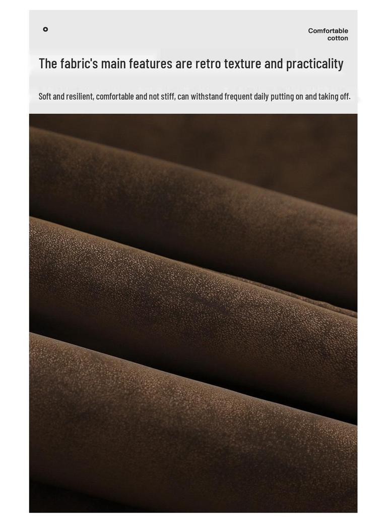 Men's Retro Stand Collar Velvet-Lined Leather Jacket - High-End Loose Fit for Autumn/Winter