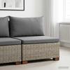 Middle Sofa with Cushions GENDT Natural Rattan Kubu Grey