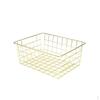 Bathroom Storage Wire Basket with Handle and Decorative Electroplated Finish, Metal Organiser for