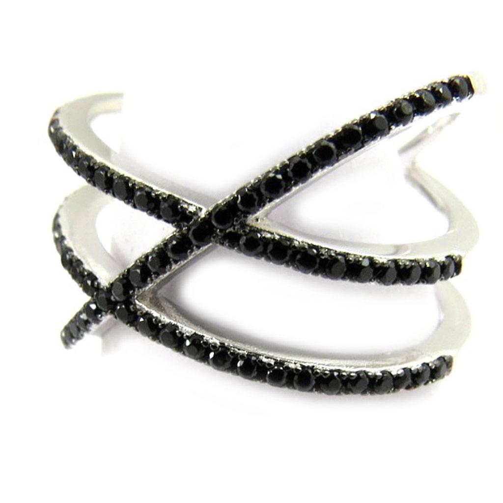 Inel de argint 'Sissi' argint negru (placat cu rodiu) - 15 mm