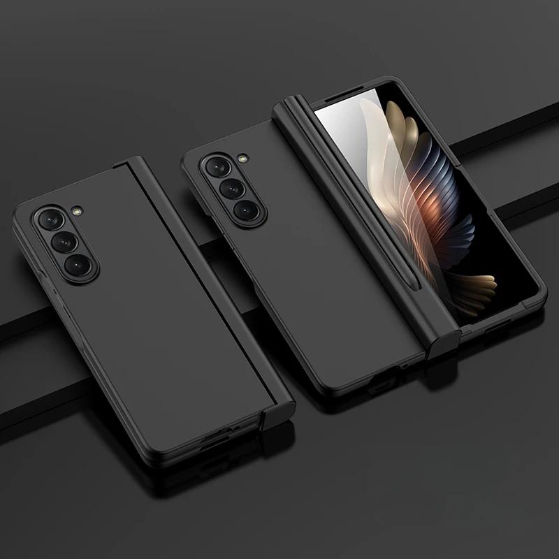 Kunststoffschale Membran Handyhülle für Samsung Galaxy Z Fold 7 6 5 4 3 Fold6 Fold5 Fold7 mit Stifthalter Scharnierschutzabdeckung