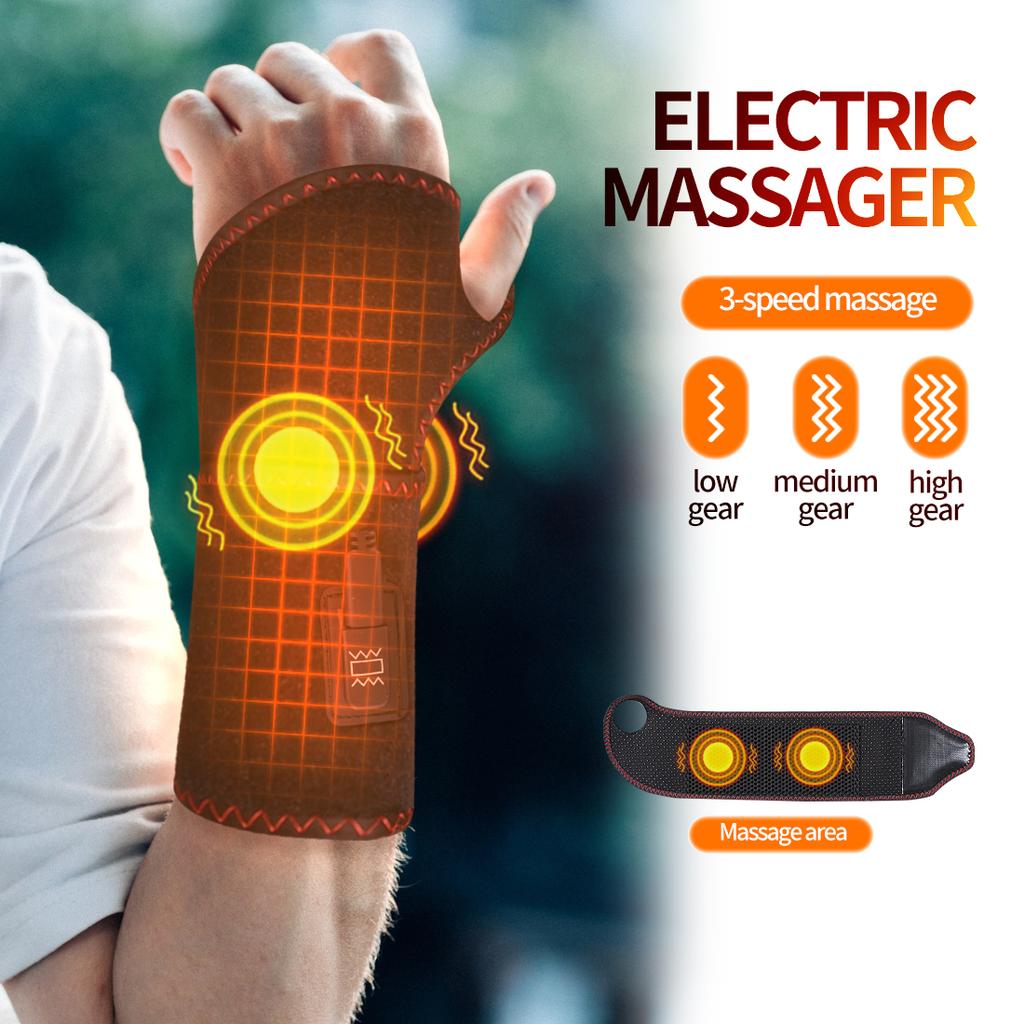 Portable Electric Wrist Massager Thermal Therapy For Arthritis Carpal Tunnel Relief 3 Vibration Kneading Modes Sprain Protection