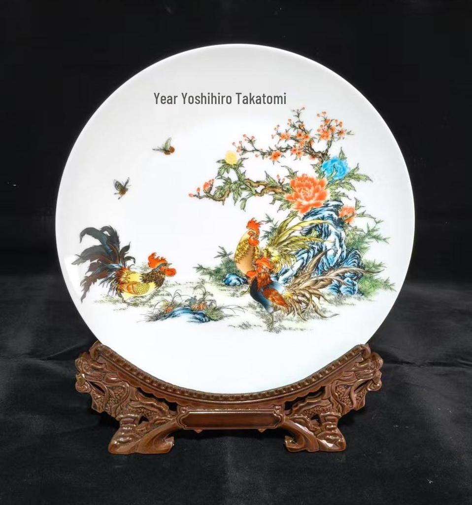 26cm Decorative Jingdezhen Ceramic Plate for Display - Ideal for Living Room, Office, Wine Cabinet, Sideboard