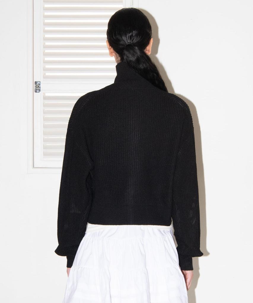 Mais Two Way Knit Zip-Up Cardigan / Black