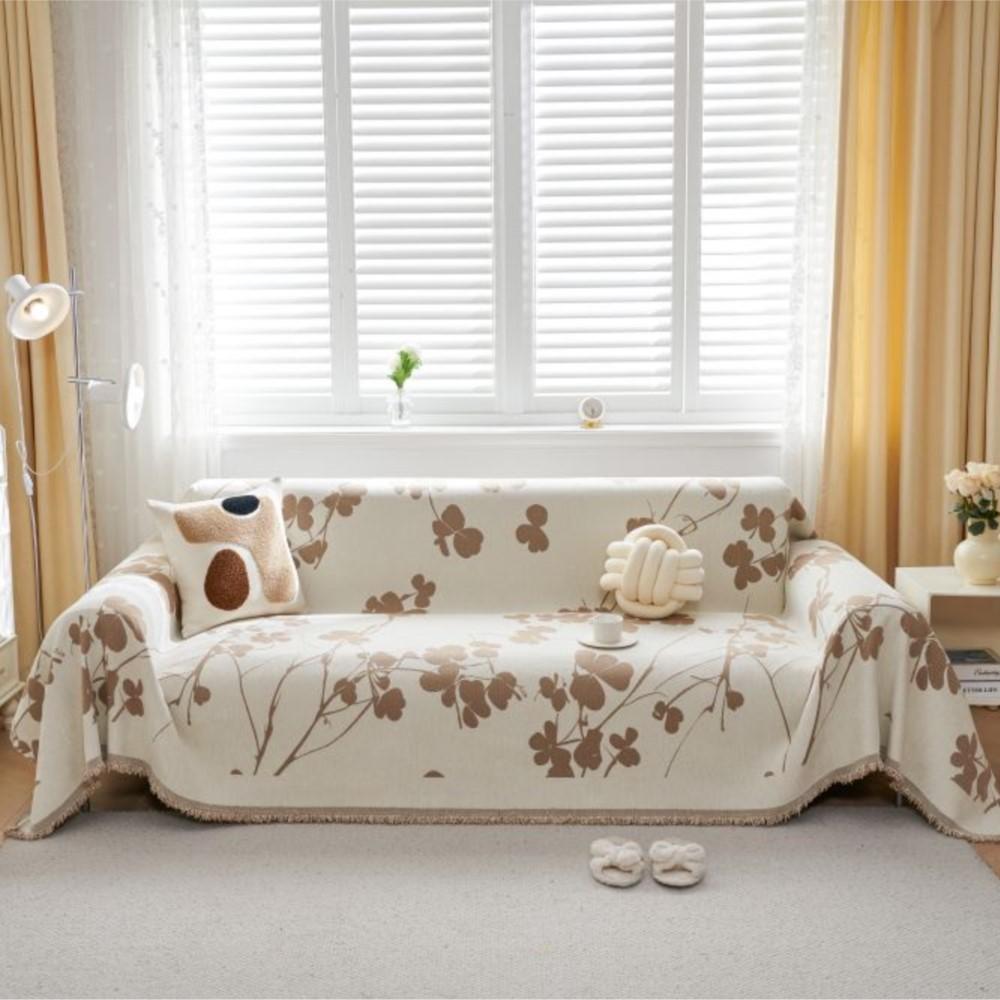 Fish Print Blanket Single Four Season Chenille Sofa Cover Dust Anti-cat Scratch Protection Cover Sofa Leaf Blanket Mat
