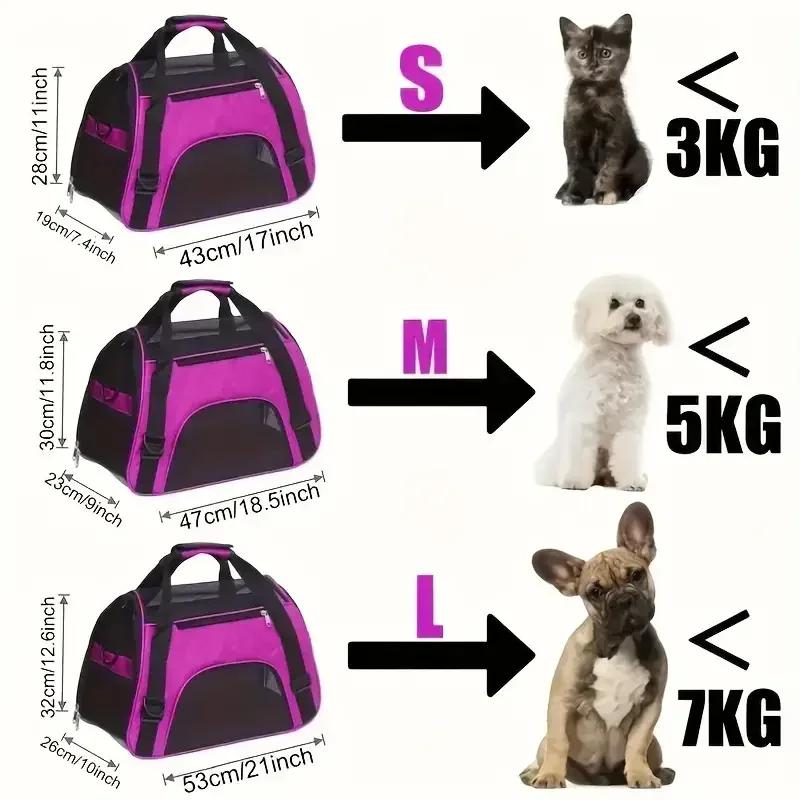Tragbare Hunde-/Katzentragetasche, Reisetasche für Haustiere, atmungsaktives Mesh, für kleine Hunde, Katzen und Hunde, Outdoor-Zelttrage, ausgehende Haustiere, Handtasche