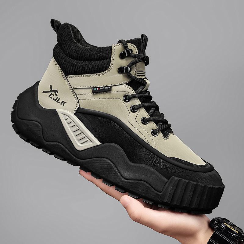 Martin boots men's high-top British style retro outdoor hiking mountain climbing leisure sports thick-soled heightening tooling boots