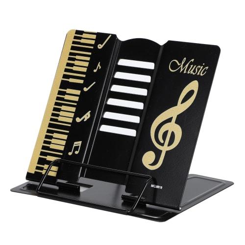 RAIDE Desktop Music Stand, Folding, Lightweight, Compact, for Music, Score, and More (Black X Gold)