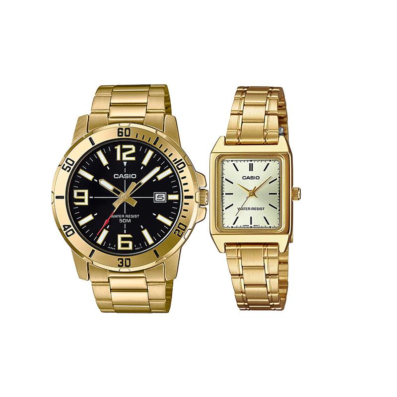 

CASIO watch series-LTP simple classic pointer date display waterproof Quartz Steel Strap same style for men and women black MTP-VD01G-1BV P-V007G-9E чёрный