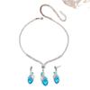 Luxury European & American Gemstone Heart Earrings & Necklace Set