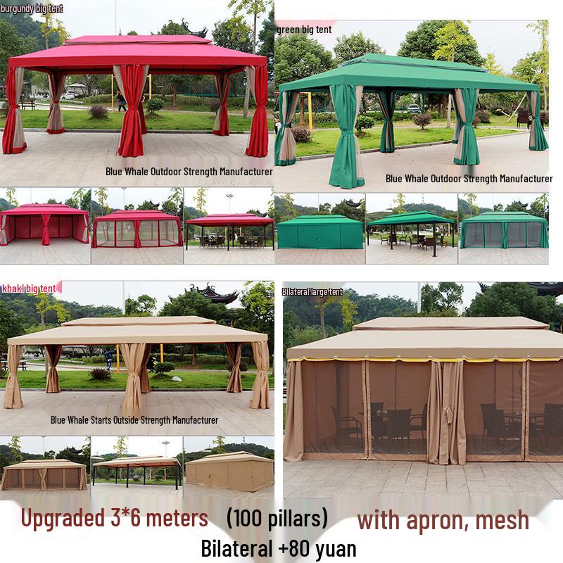 European Outdoor Gazebo Tent: Large, Four-Corner Awning for Courtyards and Carports