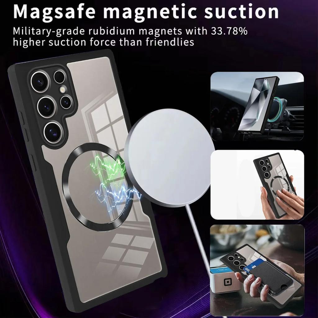 360° Fully Protected Double-sided Case For Samsung S25 Ultra S22 S23 S21 S24 Plus Magnetic Cover For Magsafe Wireless Charging
