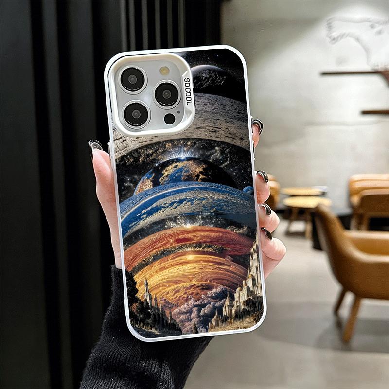 

Звезды Земли Космос Вселенная Ударопрочный Чехол для Телефона для iPhone 17 Air 16 16E 15 Pro Max 14 Plus 13 Mini 12 Задняя Крышка Защита от Падений Забавный iPhone 14
