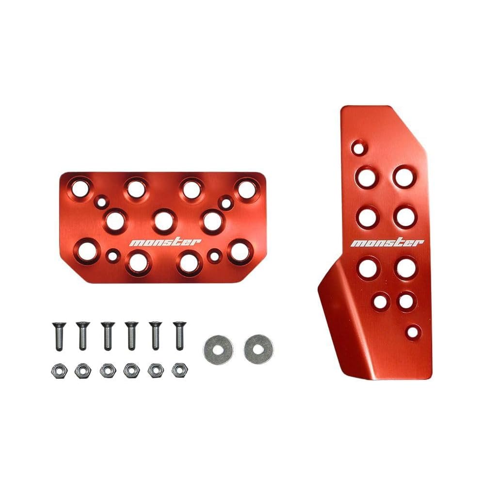 Monster Sport Red Anodized Driving Pedal Cover for Jimny JB64W JB74W AT Vehicle