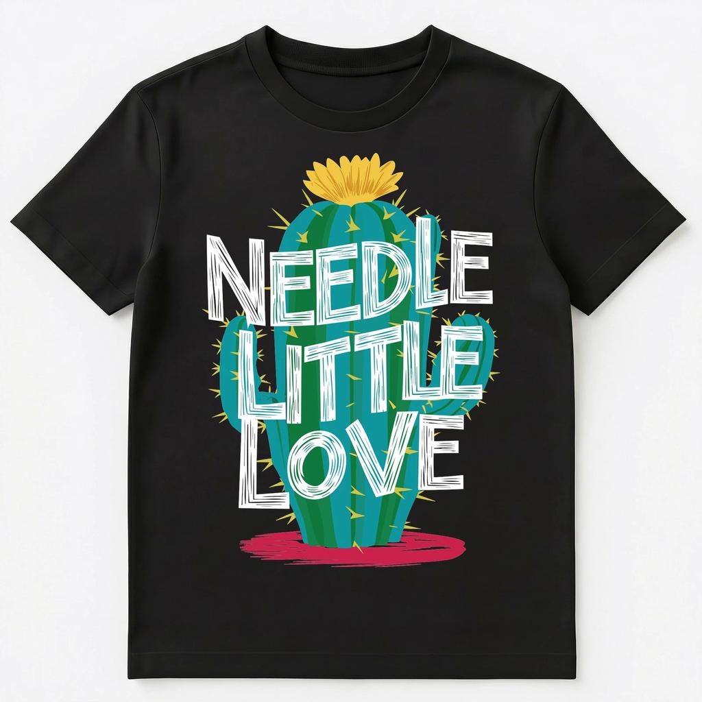 Funny Needle Little Love Cactus Unisex T-Shirt