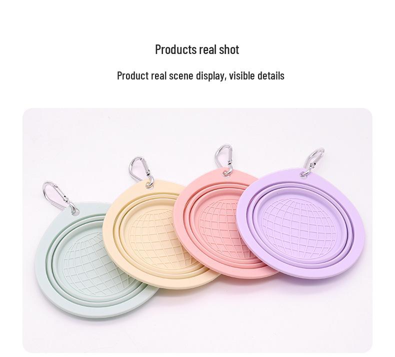 In-Stock Portable Silicone Pet Feeding Bowl - Food Grade, Foldable for Dogs & Cats.