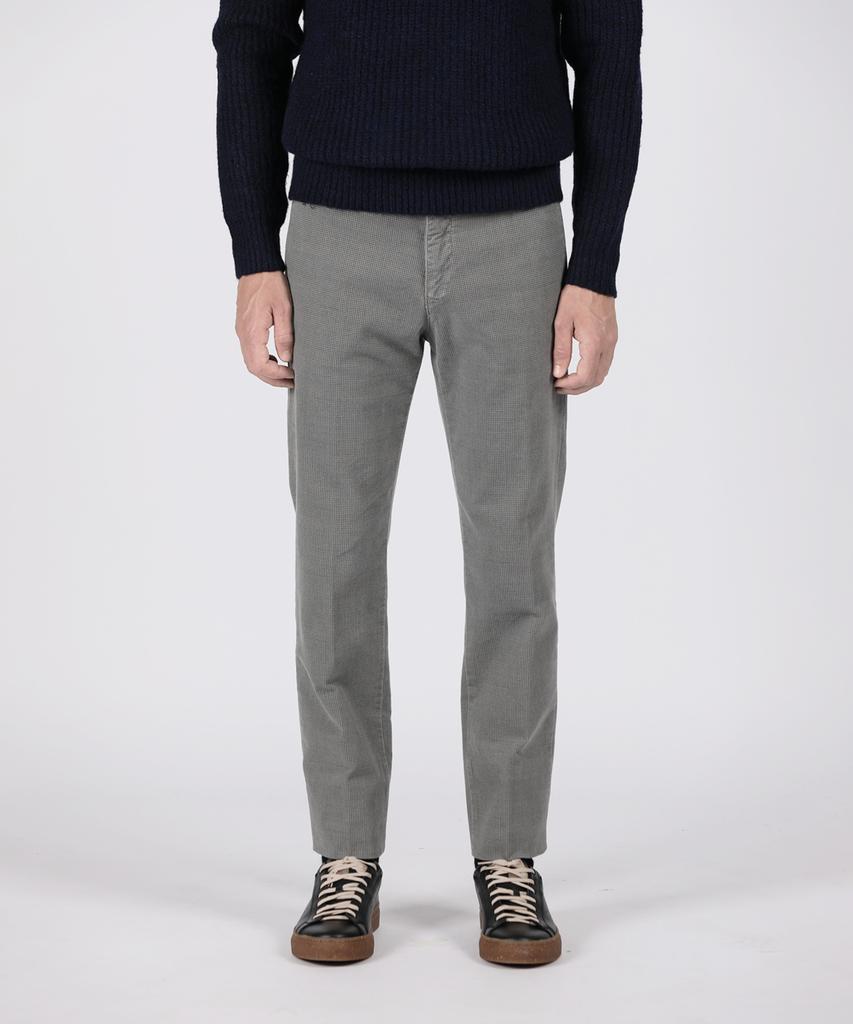 PANICALE Gray Regular Fit Cotton Check Pants