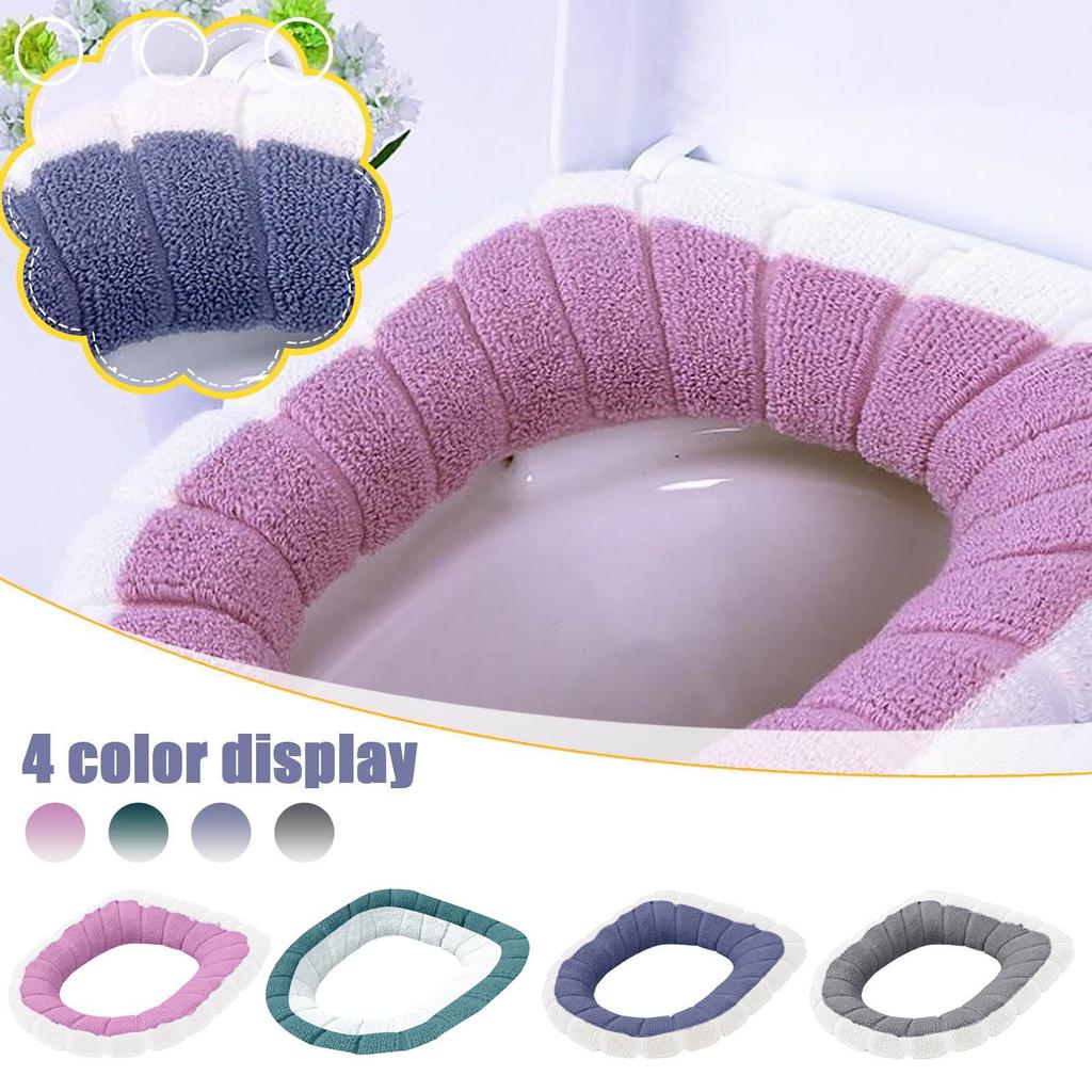 Winter Warm Toilet Seat Pad Bathroom Toilet Pad Washable Toilet Warm Fittings