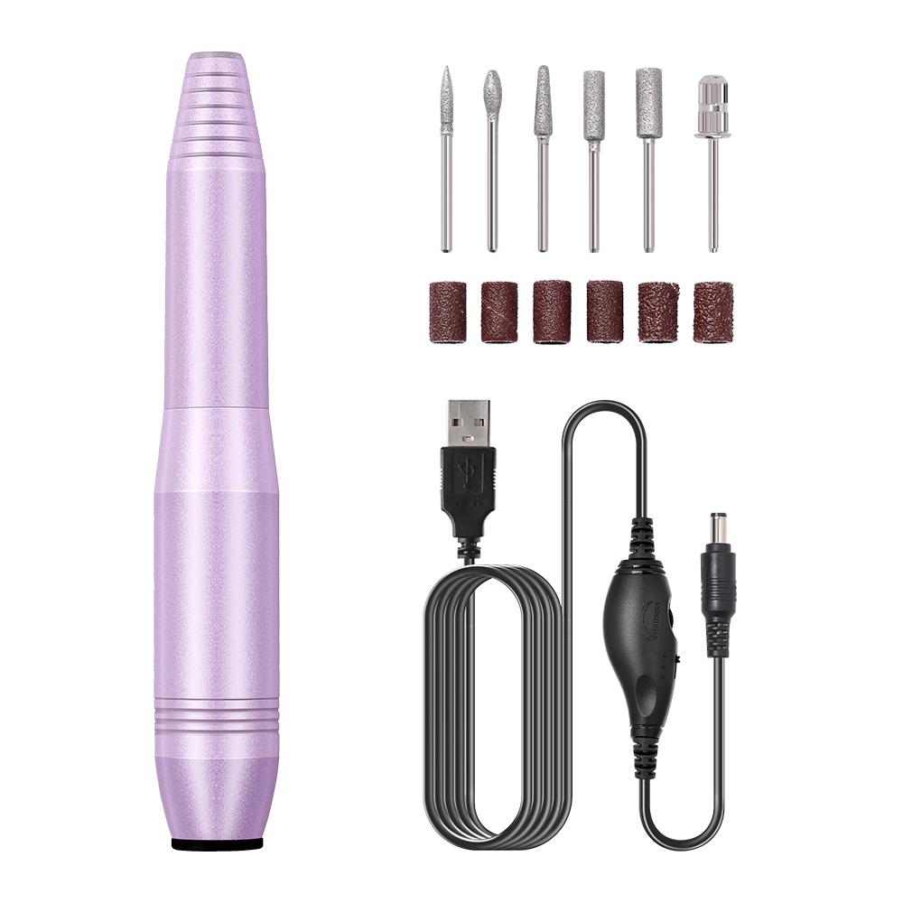 YIKOOLIN Electric Nail Drill for Acrylic Gel Nails Portable Electric Nail File Machine Manicure Pedicure Tool Mini Nail Drill