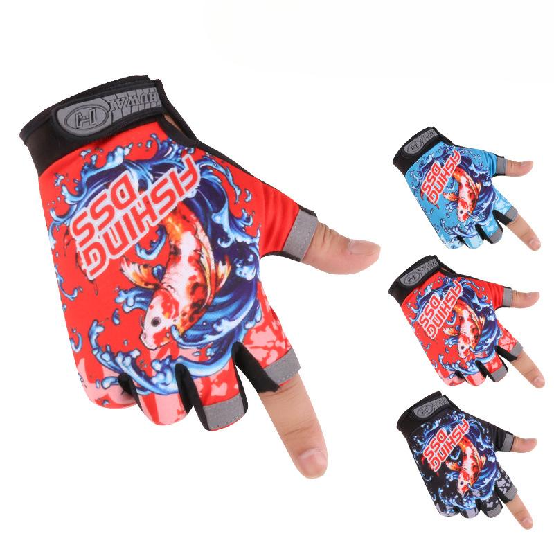 Sun Protection Fishing Gloves New Sunshade Men and Women Outdoor Sports Gloves Three Finger Fitness Cycling Fishing Gloves