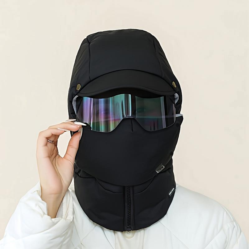 

Winter Ski Balaclava with Glasses Thicken Thermal Windproof Cold Proof Full Head Cover Warm Earmuff Motorcycle Riding Face Mask чорний