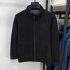 Men Coat Stand-Up Collar Long Sleeve Zipper Closure Polar Fleece Jacket