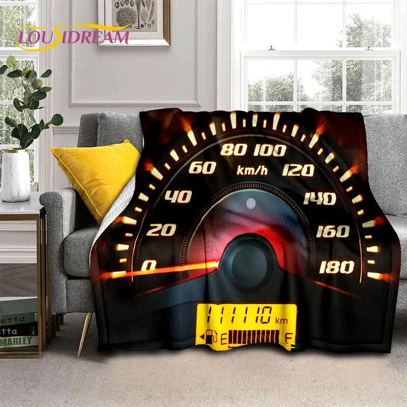 3D Car Dashboard Machine Control Screen Racing Soft Flannel Blanket for Beds Bedroom Sofa,Throw Blanket for Outdoor Leisure Nap
