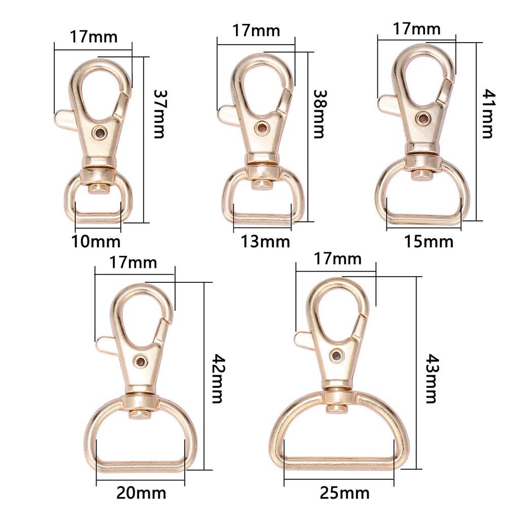 20 Rotating Lever Snaps, Backpack Lever Snaps, Bag Handmade Parts (Inner Diameter 15mm, KC Gold)