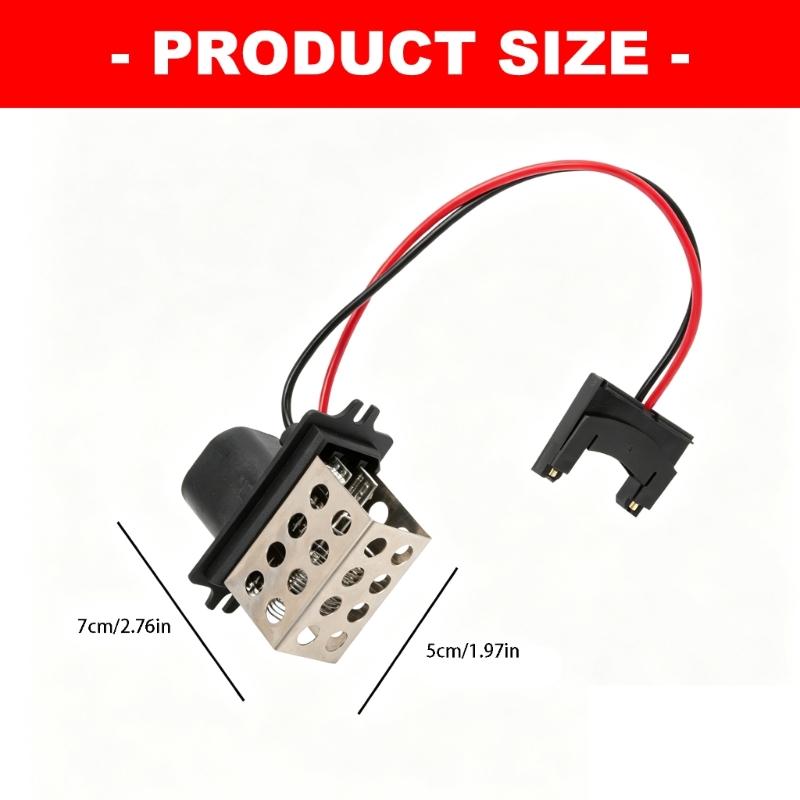 HVAC Blower Motor Resistor Replaces 7701034875 and 27100-00QAC, Metal and ABS Component for Blower Fan Speed Regulation in the Vehicle HVAC System