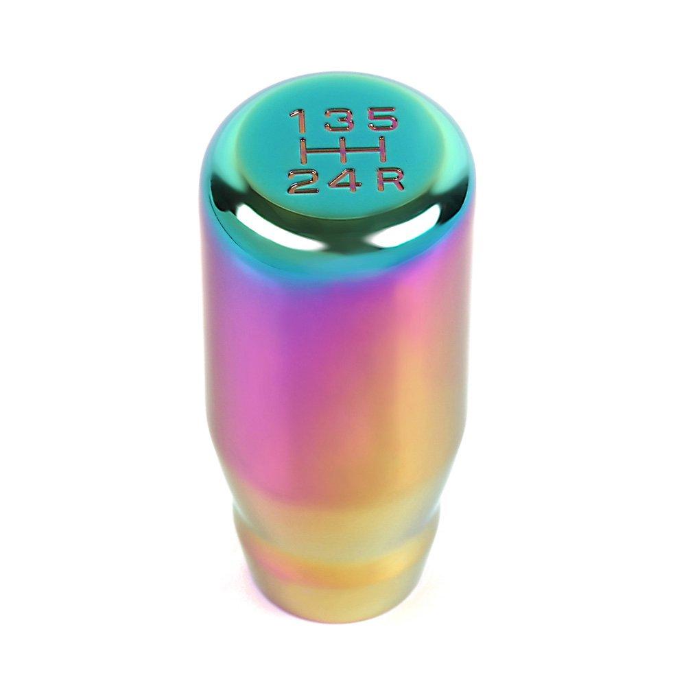 R-STYLE Aluminum Shaved Titanium Color Universal Shift Knob with Spider Mat Model (LONG Type)