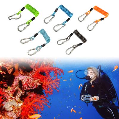 Scuba Diving Lanyard Strap Heavy Duty Edelstahl Feder spiralförmiges Lanyard mit Schnellverschluss für Kameras Tauchlicht