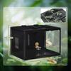 Terrarium for Tortoises and Reptiles with Thermometer 18-34℃, 60x40x40.5 cm, Black