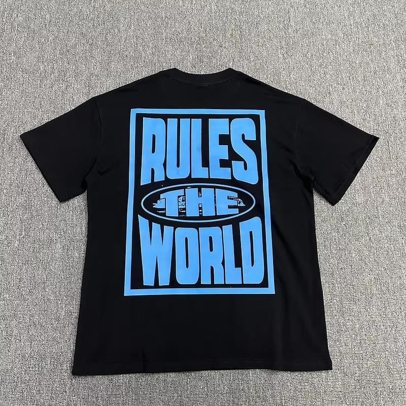 2025 Summer Fashion American street hip-hop print short-sleeved loose trendy T-shirt cotton men's and women's street tops