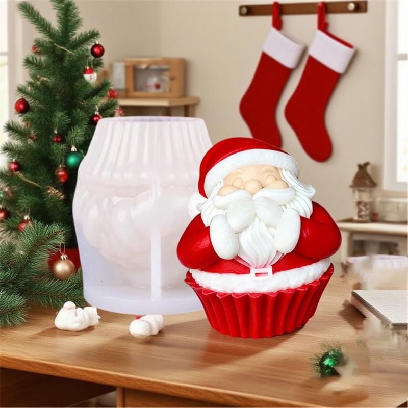 Weihnachtsmann Kerze Silikonform Mehrzweck Silikonform zur Herstellung von Kerzen Seife Weihnachtsdekoration Epoxidharz