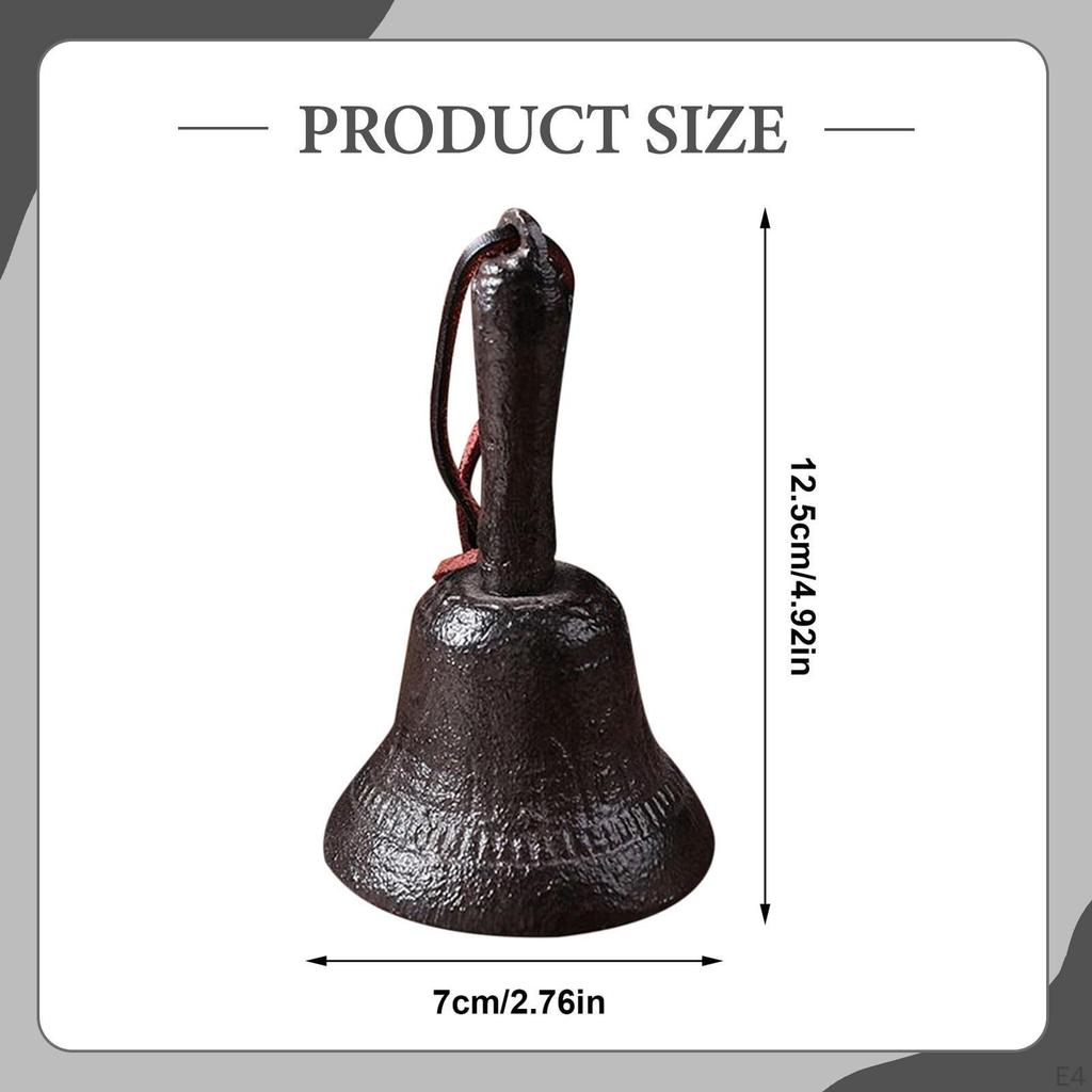 Hand Bell Call Dinner Hotel Iron Material Decorative Accent Hanging Rope Suitable for