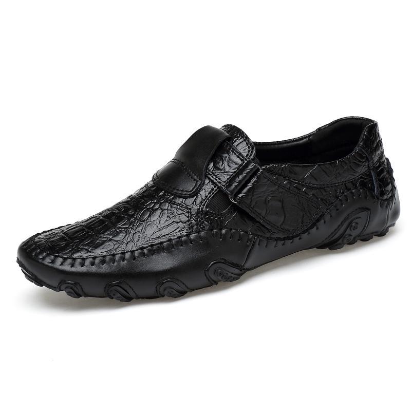 New Moccasins For Men Crocodile Men's Shoes Breathable Large Size Men's Driving Shoes