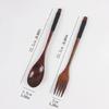 Simple Wooden Spoon Fork Set Long Handle Design For Deep Container Natural Finish Kitchenwares Durable Cooking Utensils