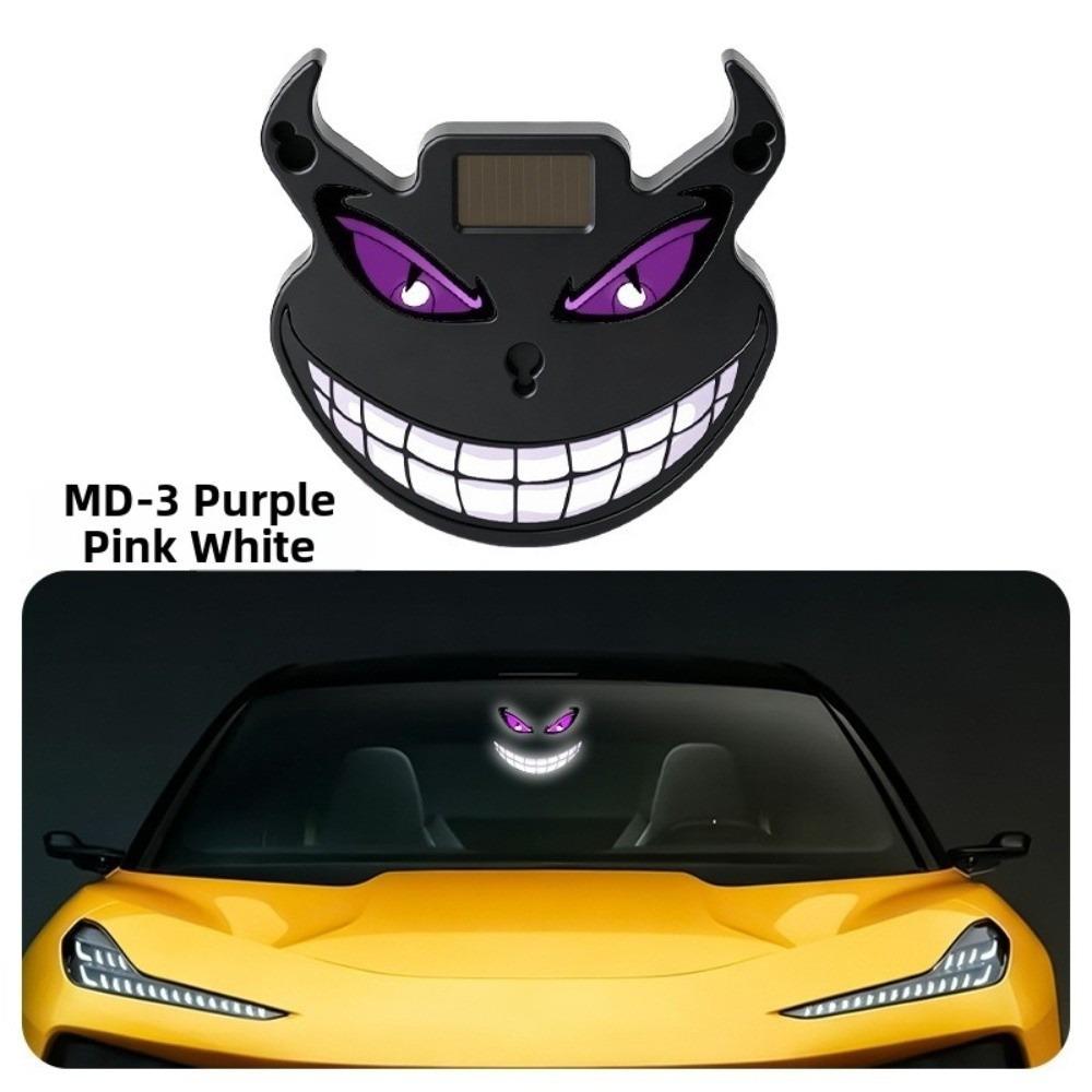 DIY Car Devil Eye Decorative Light Solar Cool EYE Ambient Lamp Gifts LED Warning Light