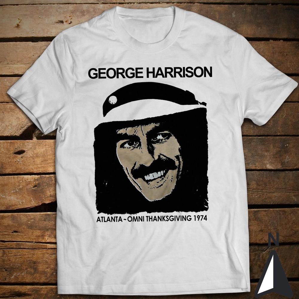 Music Beat T-Shirt George Harrison Atlanta Omni Thanksgiving 1974 The Beatles Unisex T-Shirt XXXL