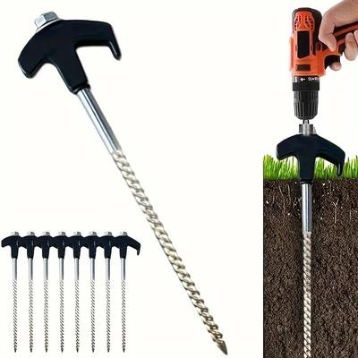 New Heavy Duty Spiral Screws With Hex Socket Stakes Ground Anchors Camping Stakes Tent Ground Nail Screw For Camping Tent Pegs