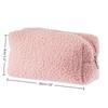 Cute Plush Makeup Bag For Women Portable Travel Small Cosmetic Bags Solid Color Zipper Toiletry Bag Washing Pouch Storage Bags