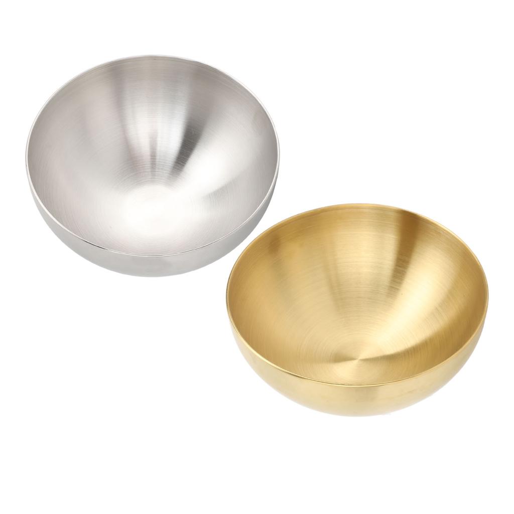 2 stk Salatskål i rustfritt stål Dobbelvegget isolasjon Blandeskåler Bærbar rund skål for pasta