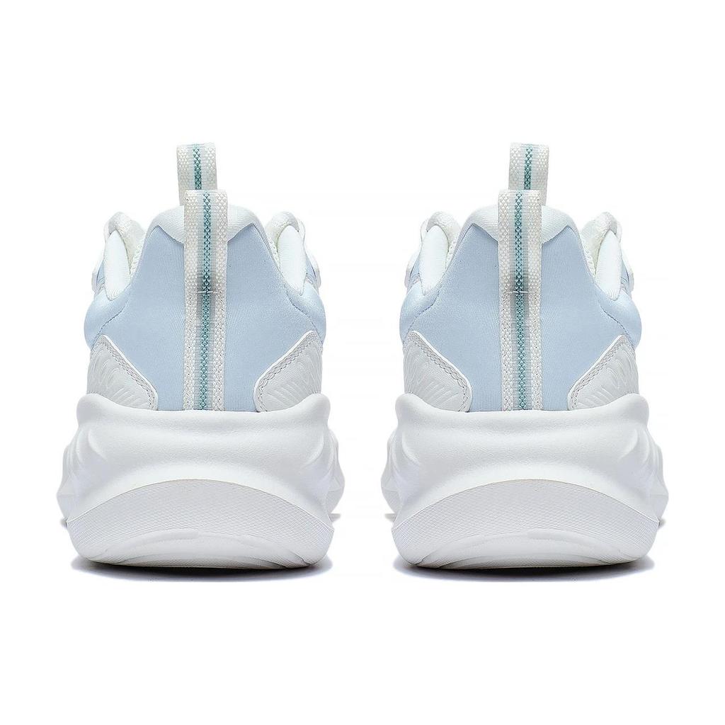 New LiNing EasyFit Fle Cushioned Wear Resistant Breathable Low Top Casual Running Shoes Women's White Blue ARST074-3