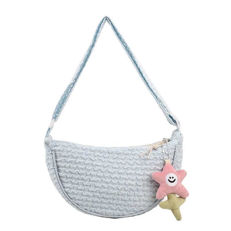 New Sweet and Cute Canvas Bag Trendy Simple Dumpling Bag Student Bag Versatile Bag
