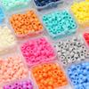 80 cuentas de poni de colores de 6 x 9 mm, espaciadoras sueltas a granel para hacer accesorios de joyería, manualidades hechas a mano.