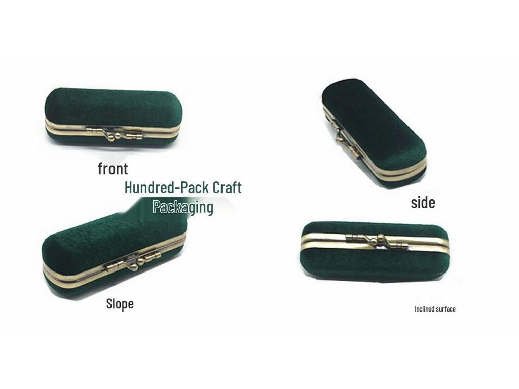 Creative Velvet Antique Bronze Clasp Lipstick Box with Mirror - Single Lipstick Storage and Gift Box