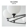 C666 Chandelier for living room copper Hanging lights creative lamp Bedroom decorative lamp Glass lampshade Dining room Light fi