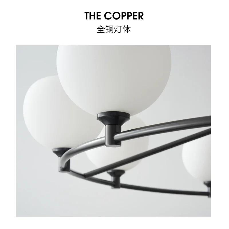 C666 Chandelier for living room copper Hanging lights creative lamp Bedroom decorative lamp Glass lampshade Dining room Light fi